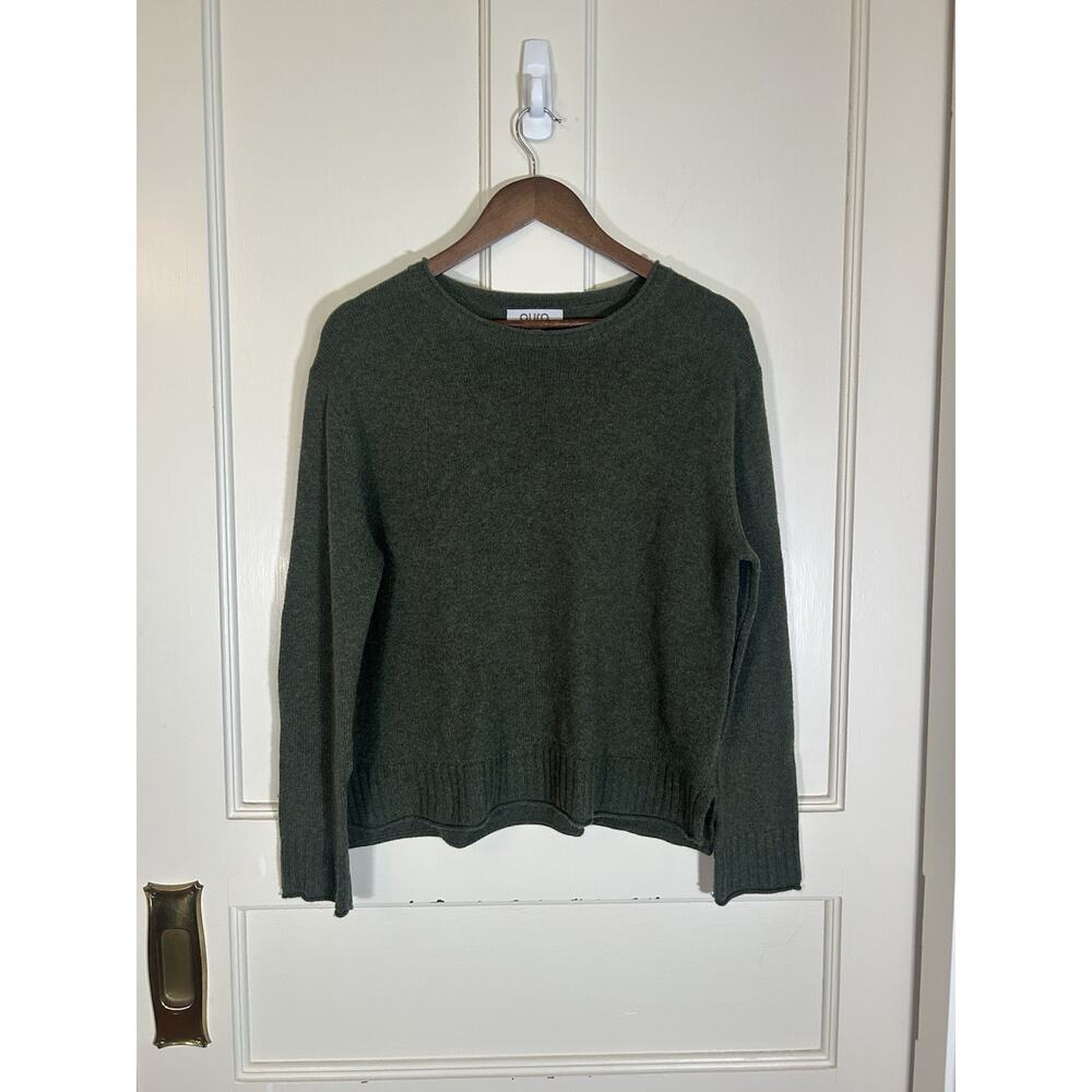 Pura Cashmere Wool Cashmere Blend Roll Neck Sweater Womens Size Small Green